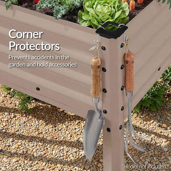 Best Choice Products 72x24x30in Non Toxic Galvanized Raised Garden Bed, Metal Elevated Planter Box, Vegetable Garden, 100% Non Toxic Materials - Taupe