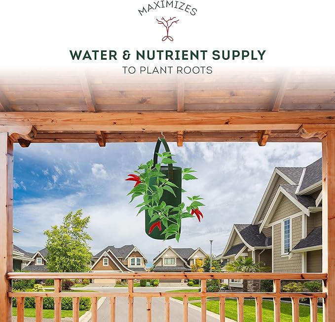 Hanging Aeration Planter for Hot Peppers, Strawberries and Herbs, Eight Holes Per Planter