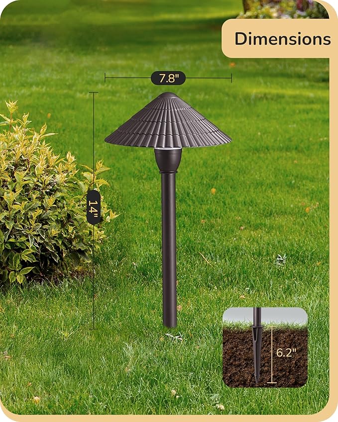 EDISHINE 5CCT Low Voltage Landscape Lights, 12 Pack 2700K-5000K LED Landscape Path Lights, 12V AC/DC 3W 160LM Die-Cast Aluminum Waterproof Outdoor Pathway Lighting for Sidewalk Garden Yard, ETL Listed
