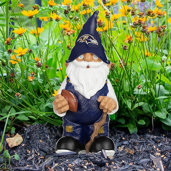 NFL Resin 11.5" Team Logo Outdoor Garden Statue Gnome