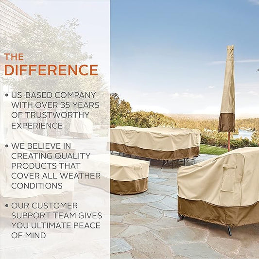 Classic Accessories Veranda Water-Resistant 100 Inch Conversation Set/General Purpose Patio Furniture Cover, Patio Furniture Covers