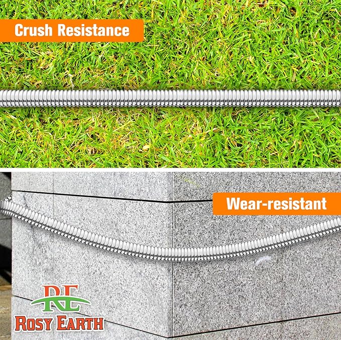 Metal Garden Hose 200 FT - 304 Stainless Steel Water Hose 200 FT - Expandable Short Flexible Garden Hose,no Kink Explosion, no Bite
