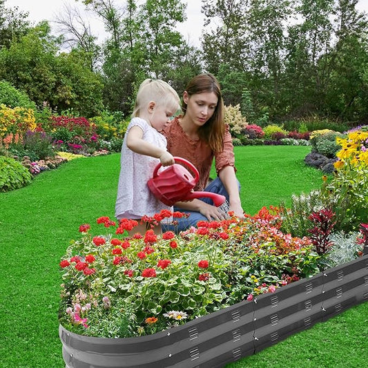 GADI 67-Inch Raised Garden Bed, Metal Planter Box for Vegetables and Flowers, Large Outdoor Gardening Kit, Easy DIY Assembly, Weather-Resistant & Rust-Proof