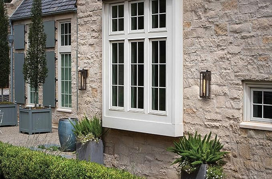 Hinkley Sag Harbor Large Wall Mount Lantern - Heritage Collection, 1-Light, Traditional, Aluminum, Clear Glass - Black with Burnished Bronze Accents