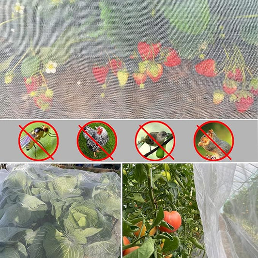 Ultra Fine Garden Netting 4'x10' Plant Pest Barrier Covers Bird Patio Mosquito Netting Tree Vegetable Mesh Protection Netting Fruit Greenhouse Row Nets for Garden