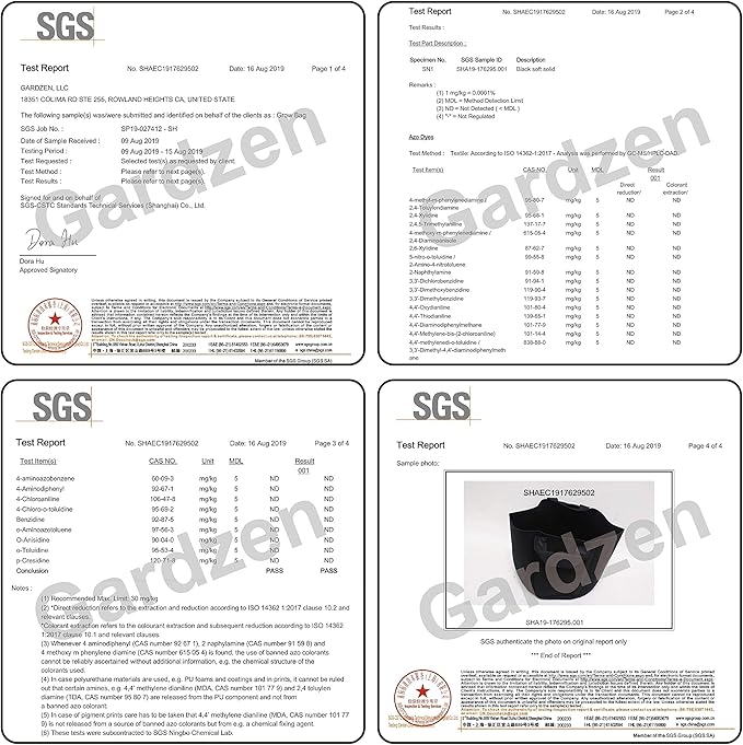 Gardzen 6-Pack 7 Gallon Grow Bags, 300G Thickened Nonwoven Fabric Pots with Handles, Heavy Duty Aeration Plant Bags for Gardening and Container Growing