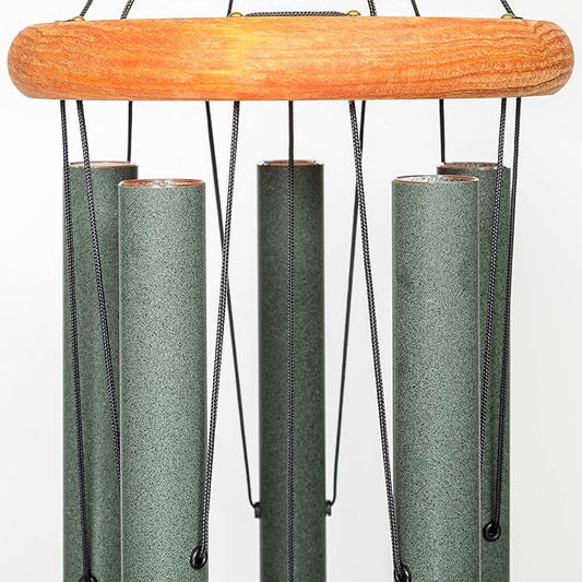 Festival 60-inch Redwood Wind Chime w/Customization in Forest Green by Wind River for Patio, Backyard, Garden, and Outdoor décor. Made in The USA