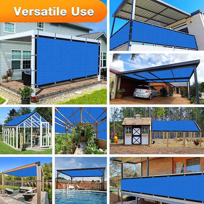 Artpuch Outdoor Pergola Shade Cover 6' X 6' Sun Shade Cloth with Grommets, 90% UV Protection Canopy Patio Privacy Screen (Customized Available) GN107, Blue