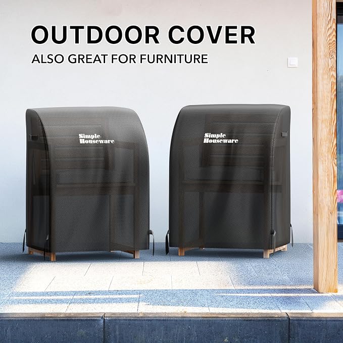 Simple Houseware 32 in. Heavy-Duty BBQ Gas Grill Cover, 600D Polyester Waterproof, Weather-Resistant
