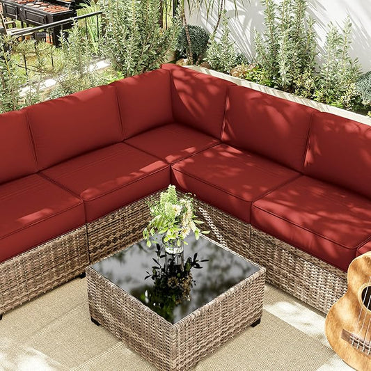 14 Pcs Outdoor Cushion Slipcovers Outdoor Patio Cushion Covers Replacement Waterproof with Zipper for Outdoor Furniture, Patio Sofa Couch 3 Sizes, Covers Only