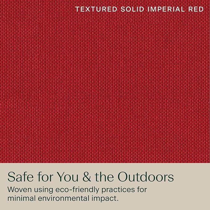 Honeycomb Outdoor Heritage Deep Seat, 24 x 23, Textured Solid Imperial Red Chair Cushion for Patio Furniture