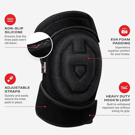 NoCry Gardening Knee Pads for Women & Men with Soft Foam Cushion and Adjustable, Easy-to-Use Non-Slip Straps — Durable, Lightweight Design — Perfect for Gardening or Cleaning Floors