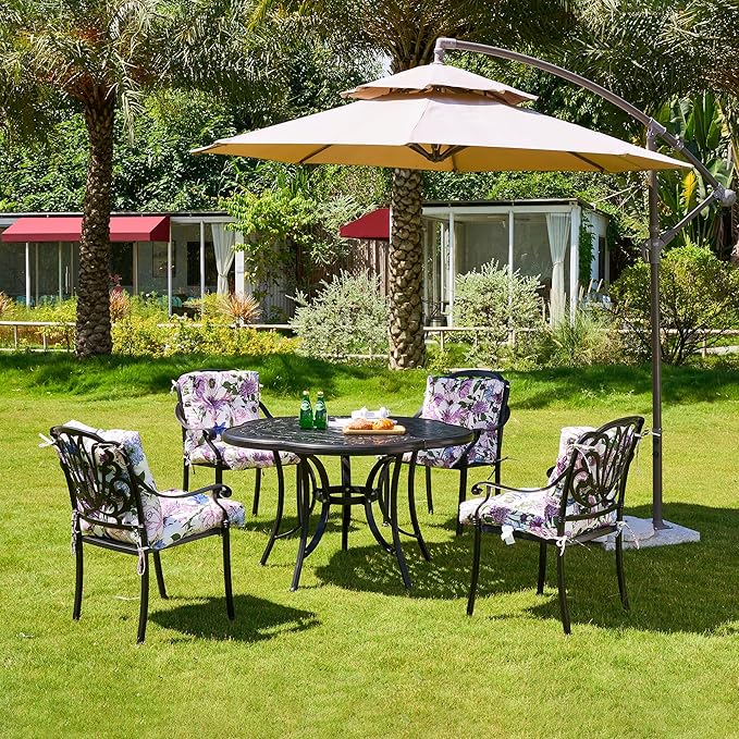 ARTPLAN Seat/Back Outdoor Chair Cushion,Set of 4 Patio Chair Cushion with Tie,Tufted Replacement for Patio Furniture,40x20x4 Inches,4 Count,Floral