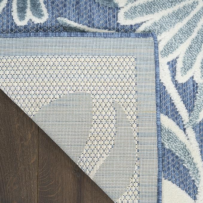 Nourison Aloha Blue 2'8" x 4' Area Rug - Easy Clean, Non Shedding, Bed Room, Living Room, Dining Room, Kitchen (3' x 4')