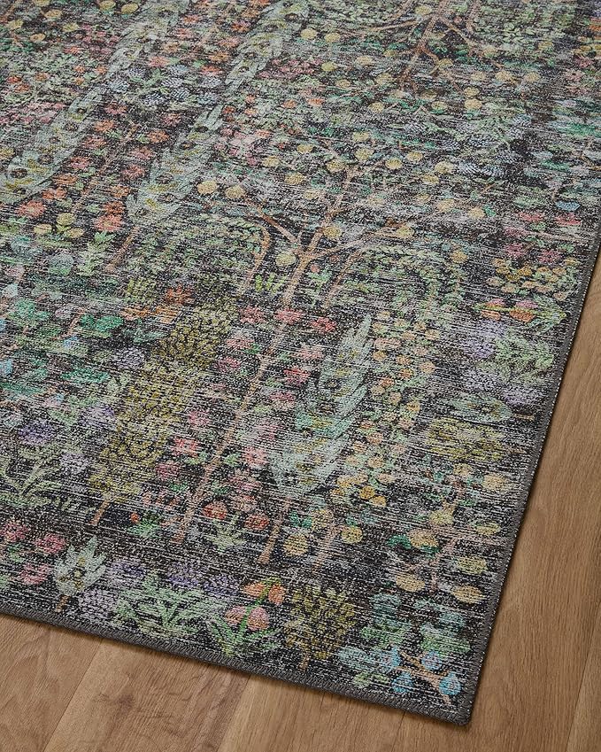 Loloi Rifle Paper Co. Maison Collection MAO-07 Charcoal 2'-6" x 7'-6", .19" Pile Height, Runner Rug