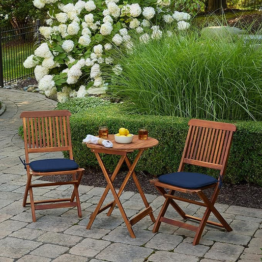 Arden Indoor/Outdoor Foam Seat Pad, 2 Pack, 17 x 16, Patio Cushion, Water Repellent, Fade Resistant, Foam Cushion Sapphire Blue Leala
