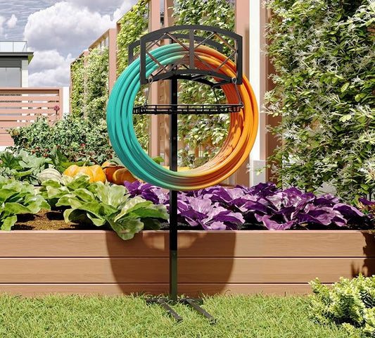 Fire Beauty Garden Hose Holder,Water Hose Holder Rack Organizer for Outdoor,Detachable Water Hose Holder Stake,Hose Reel Stand,Hose Hanger Rack for Lawn