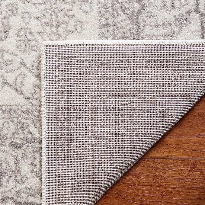 SAFAVIEH Adirondack Collection X-Large Area Rug - 2'6" x 22', Ivory & Silver, Oriental Medallion Design, Non-Shedding & Easy Care, Ideal for High Traffic Areas in Living Room, Bedroom (ADR108B)