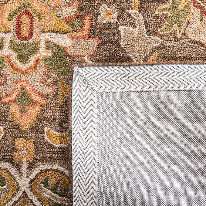 SAFAVIEH Washable Rug Outdoor Courtyard Collection - 6'7" Square, Green & Beige, Non-Shedding & Easy Cleaning, Ideal for Patio, Backyard, Mudroom (CY6062-244)