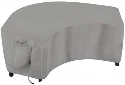 OutdoorLines Waterproof Curved Outdoor Sectional Cover - UV Resistant Windproof Patio Sectional Sofa Covers for Deck, Lawn and Backyard, Heavy Duty Furniture Covers (90Lx34Dx32Hx46FL, Grey)