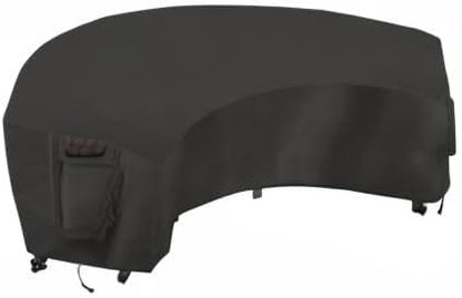 OutdoorLines Waterproof Curved Outdoor Sectional Cover - UV Resistant Windproof Patio Sectional Sofa Covers for Deck, Lawn and Backyard, Heavy Duty Furniture Covers (190Lx36Dx39Hx128FL, Black)