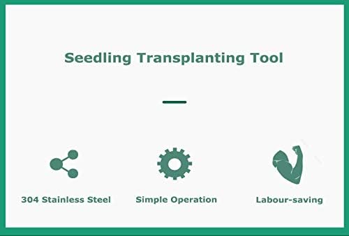 Seedling Transplanting Bulb Planter Tool Long Handle, Vegetable Young Plant Manual Plant Transplanter, Double Handle Stainless Steel Planting Garden Tools with Pedal for Garden, Greenhouse