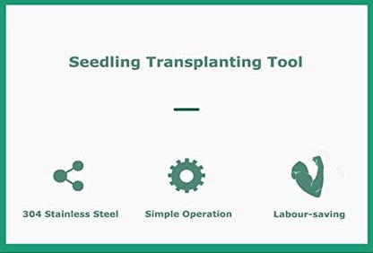 Seedling Transplanting Bulb Planter Tool Long Handle, Vegetable Young Plant Manual Plant Transplanter, Double Handle Stainless Steel Planting Garden Tools with Pedal for Garden, Greenhouse