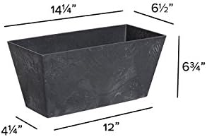 ArtStone Ella Flower Box, Black, (lies between 14 inch to 14.5-Inch)