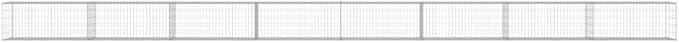 Galvanized Steel Gabion Wall with Covers, Gabion Mesh Wire Wall Panel Galvanized Steel Garden Stone Wire Basket Fencing Patio Decorative Fence, 354"x19.7"x19.7",-186