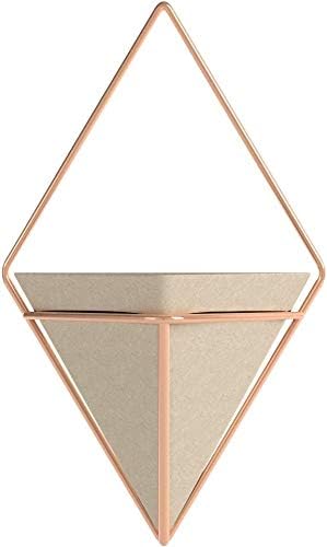 Umbra Trigg Hanging Planter Vase Wall Decor, Pot and Container for Succulents, Cactus, Faux Plants, and More, Large, Grey/Copper