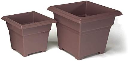 Novelty Countryside Square Tub Planter, Brown, 14-Inch