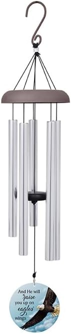 Carson Eagles Wings Picture Perfect Wind Chime with All Aluminum Construction and USA Designed, 27 in Length, Gift, Home Decor
