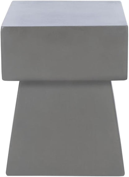 SAFAVIEH Outdoor Collection Zen Mushroom Modern Dark Grey Concrete Accent Table (Fully Assembled)