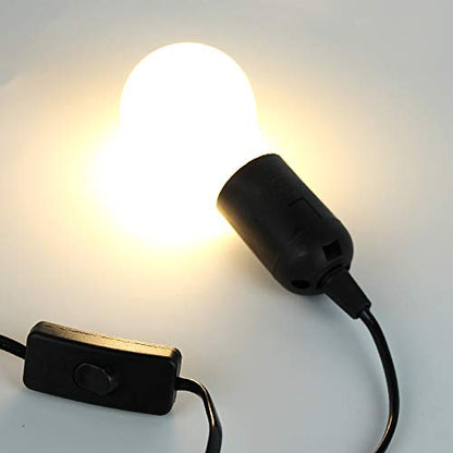 Extension Hanging Lantern Cord Cable, HESSION 5.9ft Lamp Cord -MAX 360W - On/Off Switch E26/E27 Black Pendant Lighting with Plug-in Cord 3-Pack
