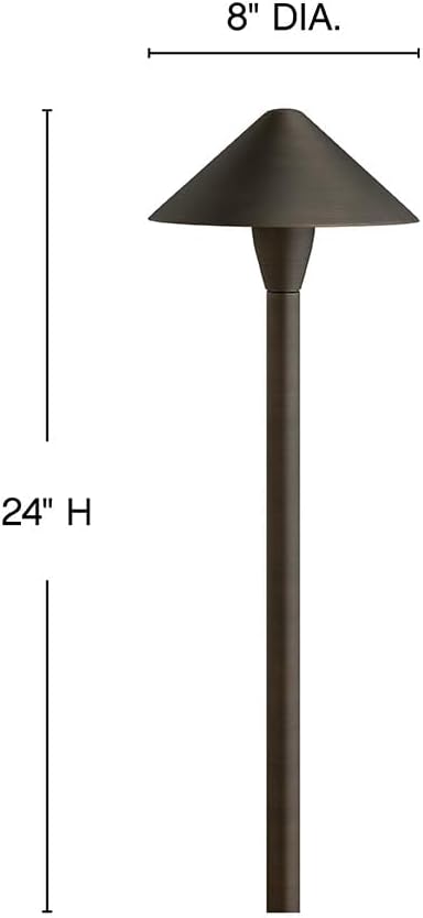 Hinkley Hardy Island Path Light 12V Large Classic Led Path Light, Low Voltage Brass Satin Black