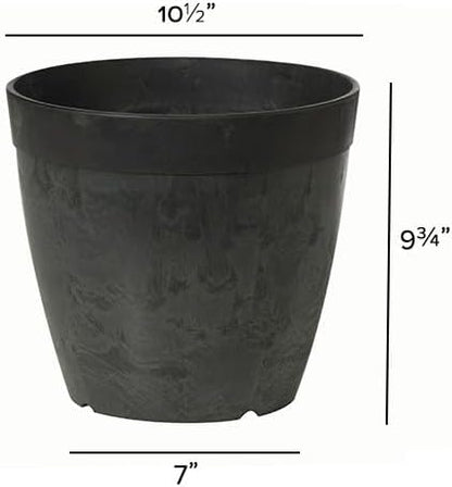 Root & Vessel Dolce Round Planter, Black, 10"