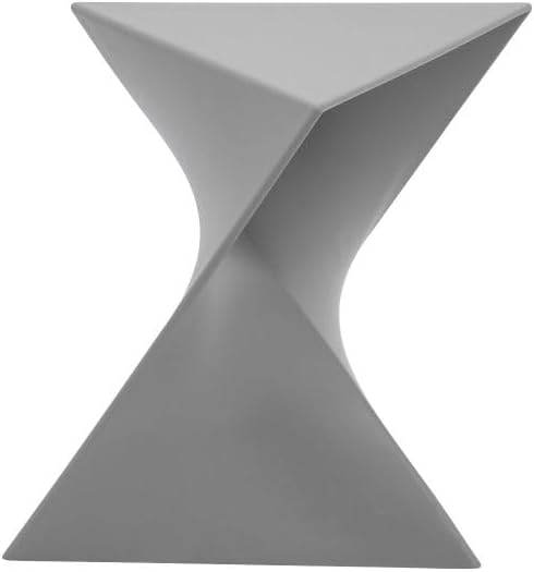 LeisureMod 15.75" Stackable Weather-Resistant Plastic Triangular Side Table - Accent End Table for Indoor & Outdoor Use (Grey, Set of 2)