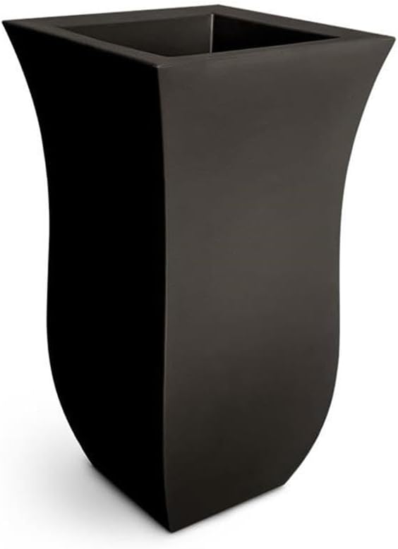 Pemberly Row Polyethylene Resin 30" Tall Planter in Espresso