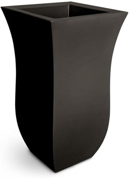 Pemberly Row Polyethylene Resin 30" Tall Planter in Espresso