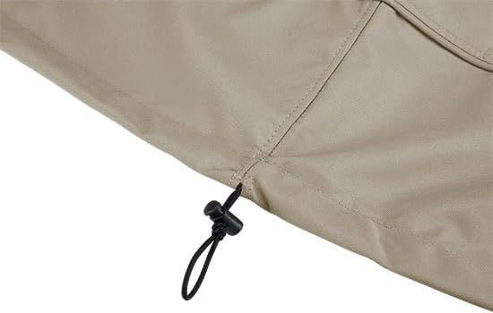 Eevelle Meridian Patio Oval Table Cover with Marine Grade Fabric - Waterproof Outdoor Table Cover - Furniture Set Covers for Dining Table - Easy to Install - (25.5"H x 60"L x 36"W, Khaki)