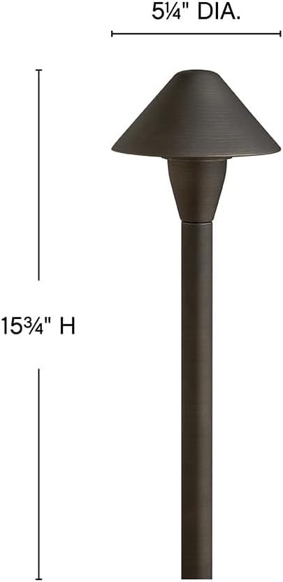 Hinkley Hardy Island Path Light 12V Mini Classic Led Path Light, Low Voltage Brass Satin Black