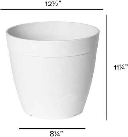 Root & Vessel Dolce Round Planter, White, 12"