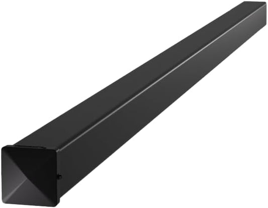 4x4x9ft Aluminum Dig-Set Fence Post with Matte Black Powder-Coated Finish & Post Cap – Heavy-Duty In-Ground Support for Privacy Fence, Garden, or Yard Enclosure