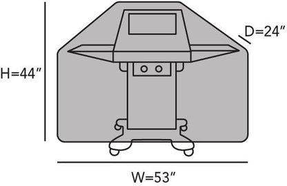 Covermates Grill Cover - Weather Resistant Outdoor Cover, Heavy Duty BBQ Covers for Large Outdoor Kitchen, Elite 300D Polyester, 53 Inch, Black