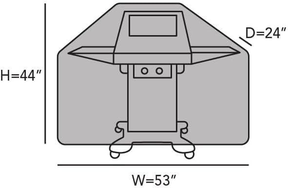 Covermates Grill Cover - Weather Resistant Outdoor Cover, Heavy Duty BBQ Covers for Large Outdoor Kitchen, Elite 300D Polyester, 53 Inch, Black