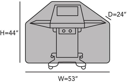 Covermates Grill Cover - Weather Resistant Outdoor Cover, Heavy Duty BBQ Covers for Large Outdoor Kitchen, Elite 300D Polyester, 53 Inch, Black