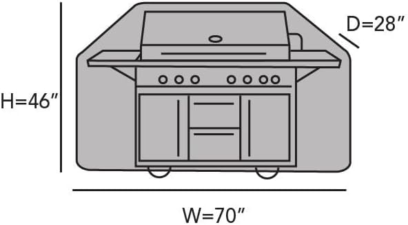 Covermates Grill Cover - Weather Resistant Outdoor Cover, Heavy Duty BBQ Covers for Large Outdoor Kitchen, Ultima 600D Polyester, 70 Inch, Ripstop Tan