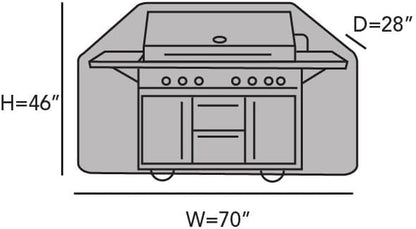 Covermates Grill Cover - Weather Resistant Outdoor Cover, Heavy Duty BBQ Covers for Large Outdoor Kitchen, Ultima 600D Polyester, 70 Inch, Ripstop Tan