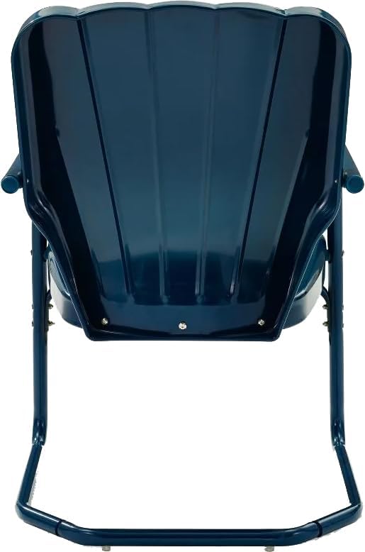 Crosley Furniture Ridgeland 2-Piece Outdoor Chair Set, Retro Metal Patio Chairs for Dining, Porch, Deck, Navy