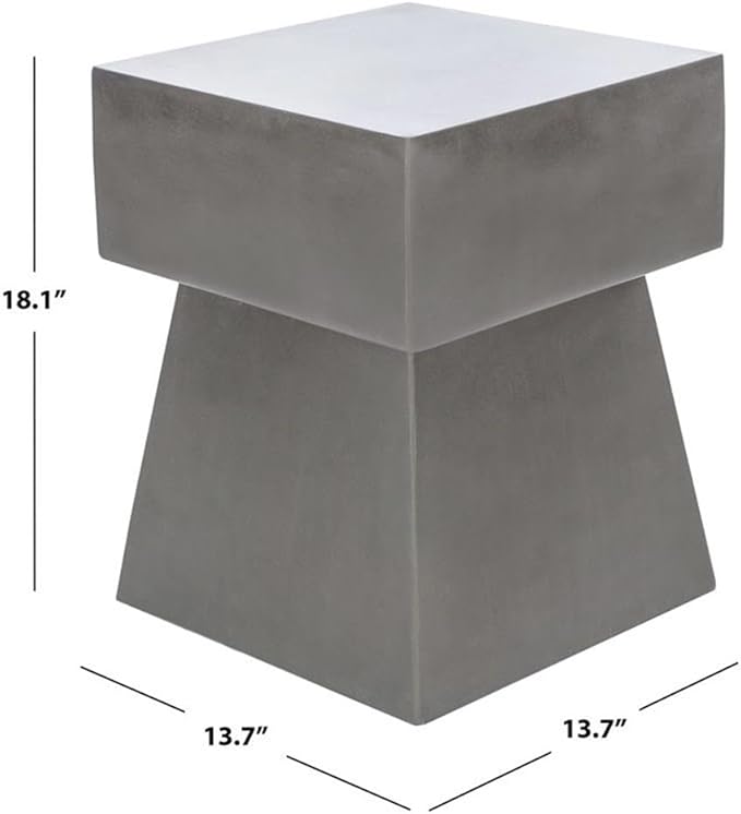 SAFAVIEH Outdoor Collection Zen Mushroom Modern Dark Grey Concrete Accent Table (Fully Assembled)